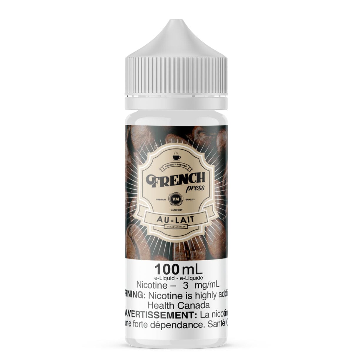 French Press Au-Lait E Liquid E-Liquid French Press 100mL 3mg/mL ONT
