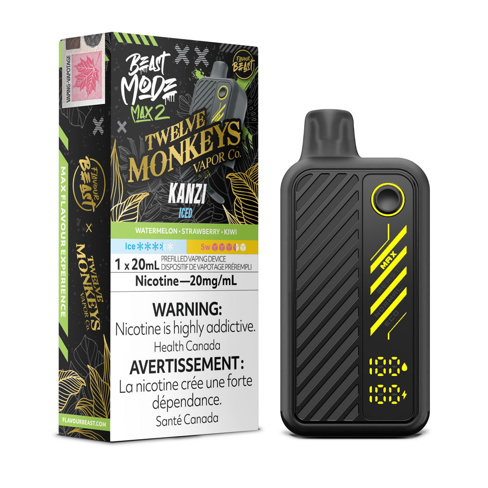 Flavour Beast Beast Mode Max 2 - Twelve Monkeys Series - Kanzi Iced Disposable Flavour Beast Beast Mode Max 2 