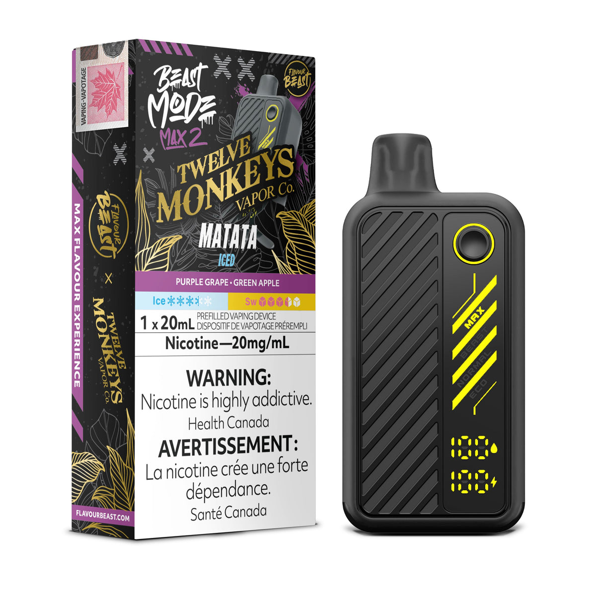 Flavour Beast Beast Mode Max 2 - Twelve Monkeys Series - Matata Iced Disposable Flavour Beast Beast Mode Max 2 