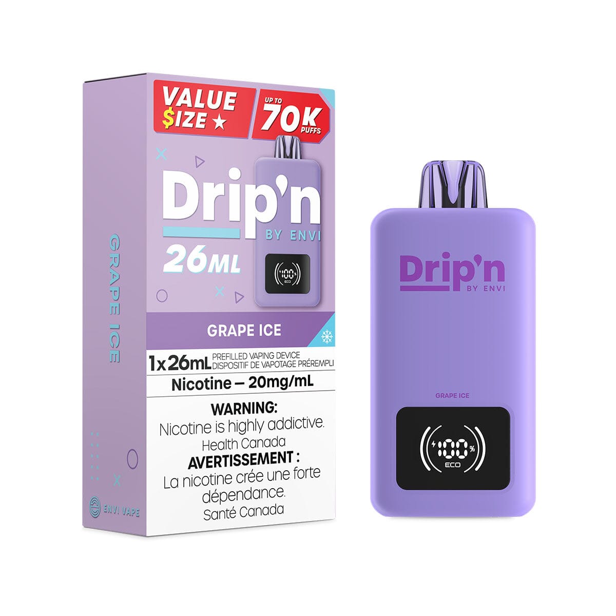 Drip'n 26mL Grape Ice Disposable Vape Disposable Drip'n 