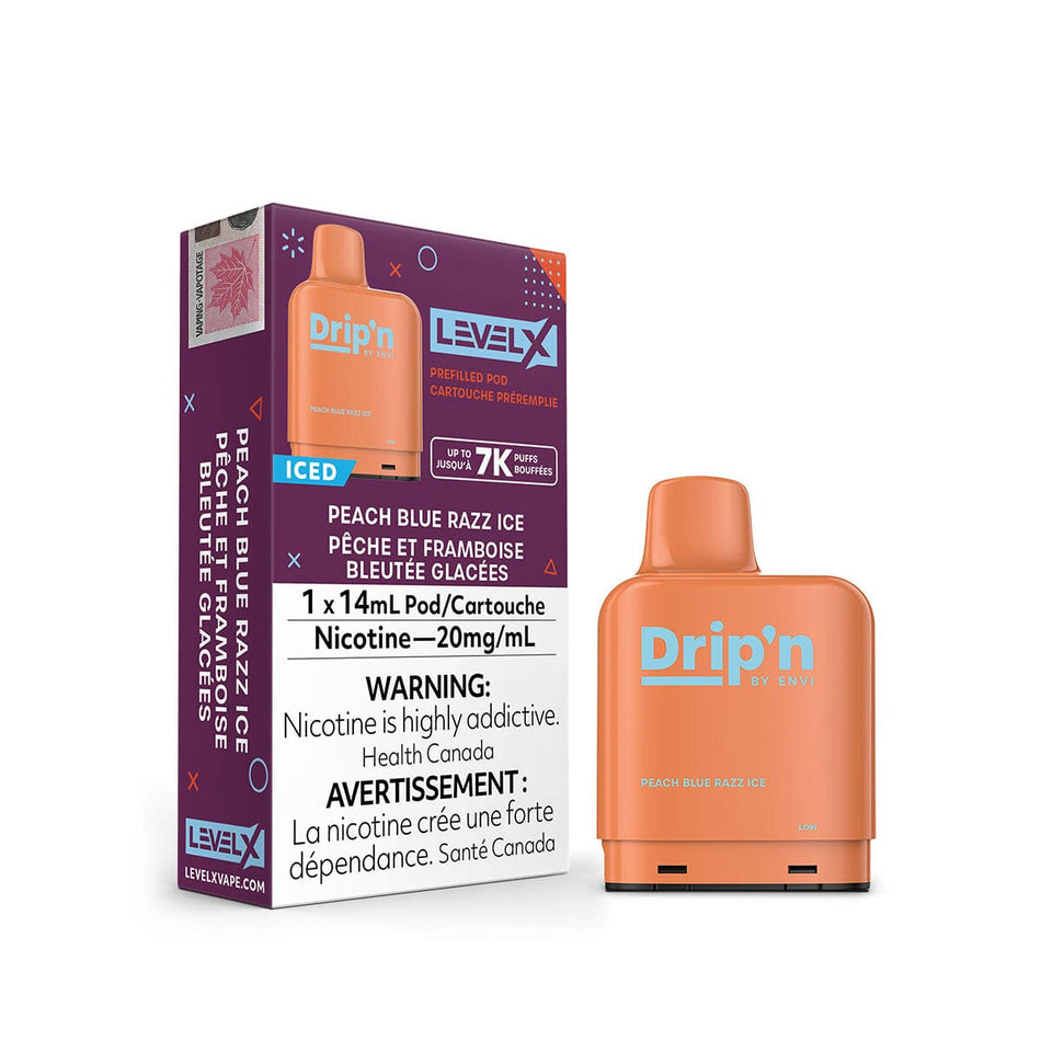 Drip'n Level X Peach Blue Razz Ice Disposable Vape Pod Disposable Drip'n 