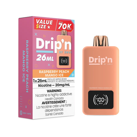 Drip'n 26mL Raspberry Peach Mango Ice Disposable Vape Disposable Drip'n 