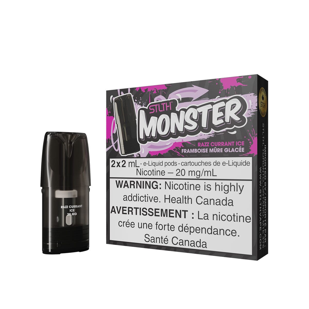 STLTH Monster Razz Currant Ice Vape Pods Pre-filled Pod STLTH 