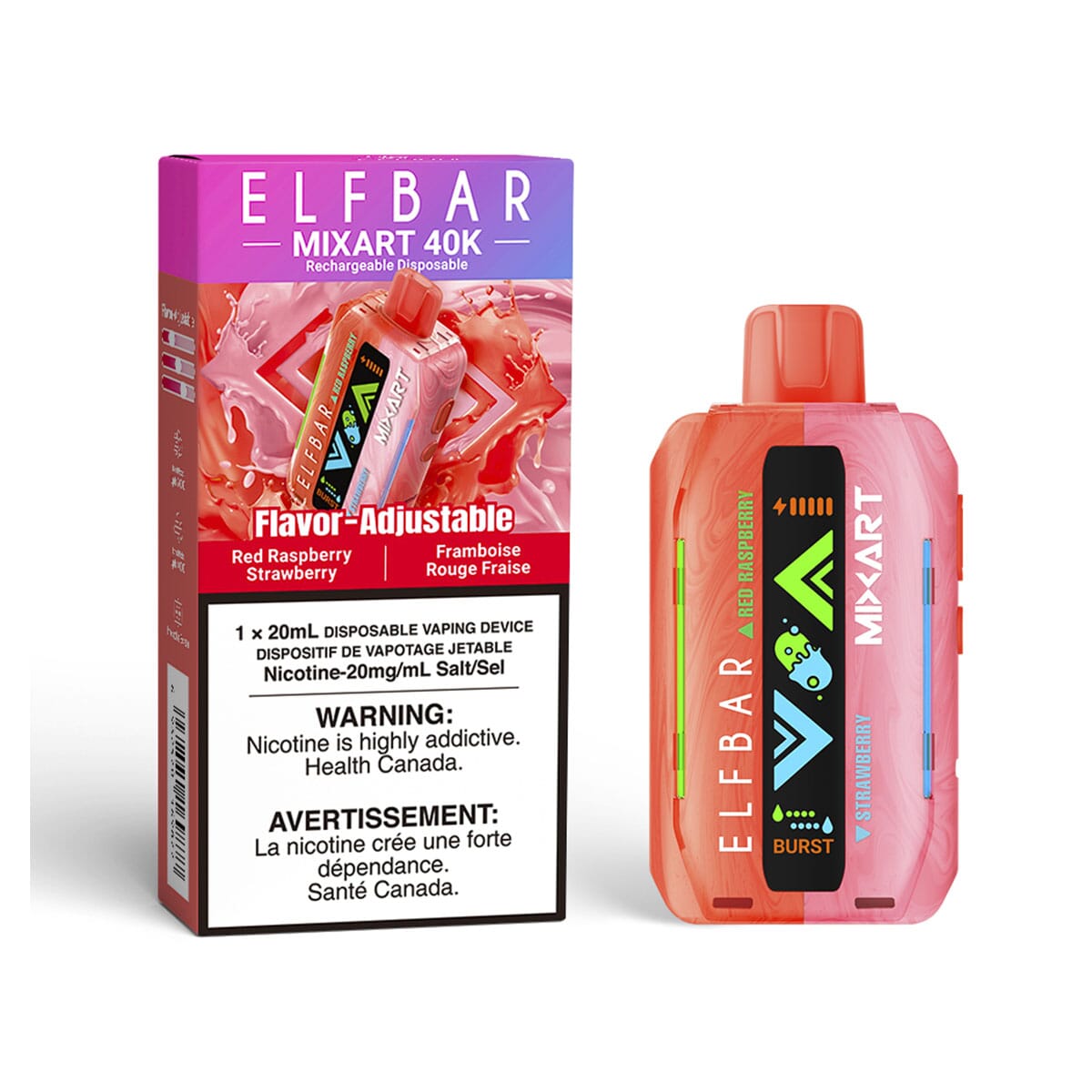 Elf Bar Mixart Red Raspberry Strawberry Disposable Vape Disposable Elf Bar 