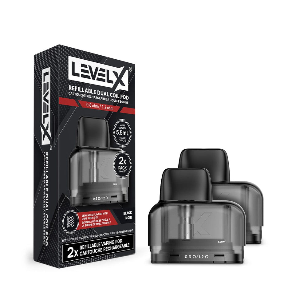Level X Refillable Dual Coil Vape Pod Replacement Pod Level X 